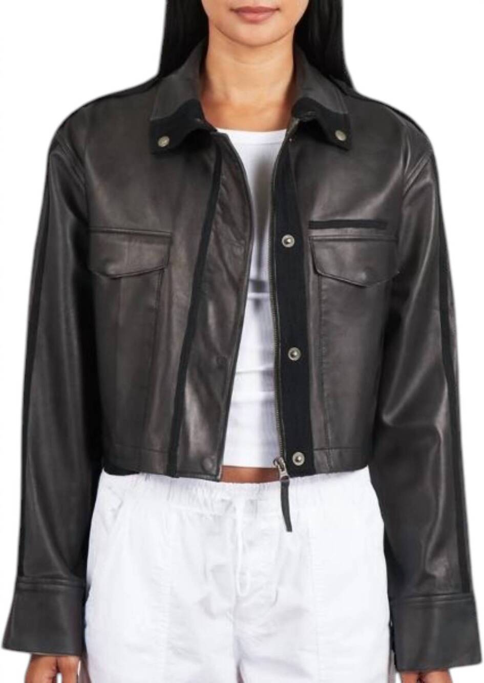 NEW JAKETT toni patina leather jacket in black